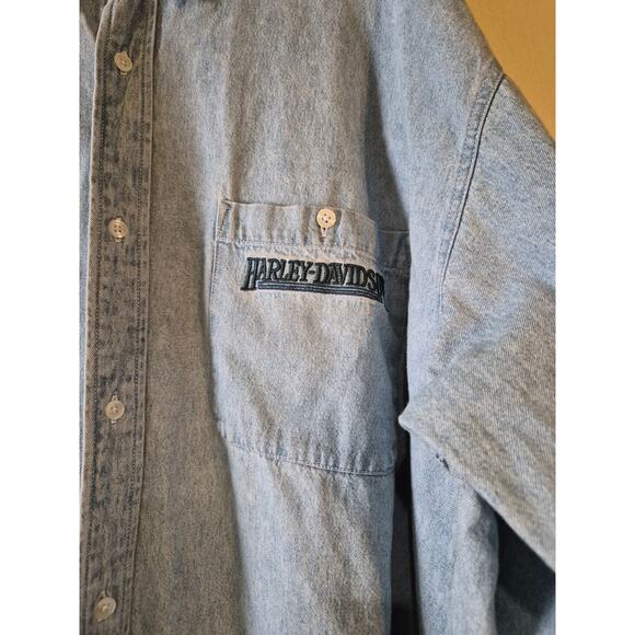 Vintage Harley Davidson Denim Shirt - Picture 4 of 7